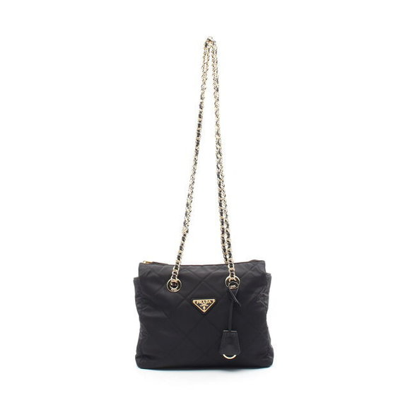 Prada Re Edition Shoulder Bag Nylon Saffiano Leather Black - Picture 1 of 6